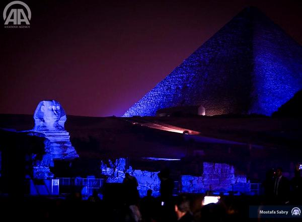 Pyramids turns blue for world autism day